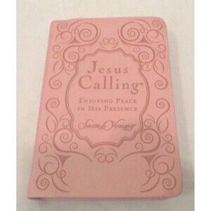 NEW Jesus Calling, Pink Leathersoft, Sarah Young Enjoying Peace in His Presence